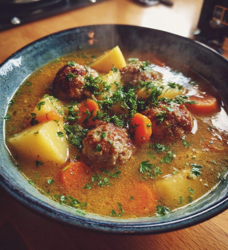 klassisk svensk kottfarssoppa med potatis och morotter