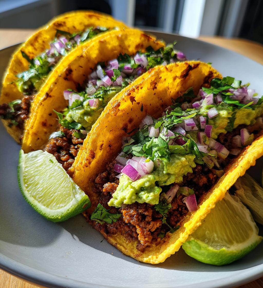 krispiga notkottstacos med avokadokram och lime