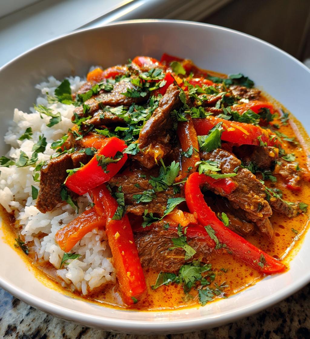 mustig thailandsk notkottscurry med kokosmjolk - detail 1