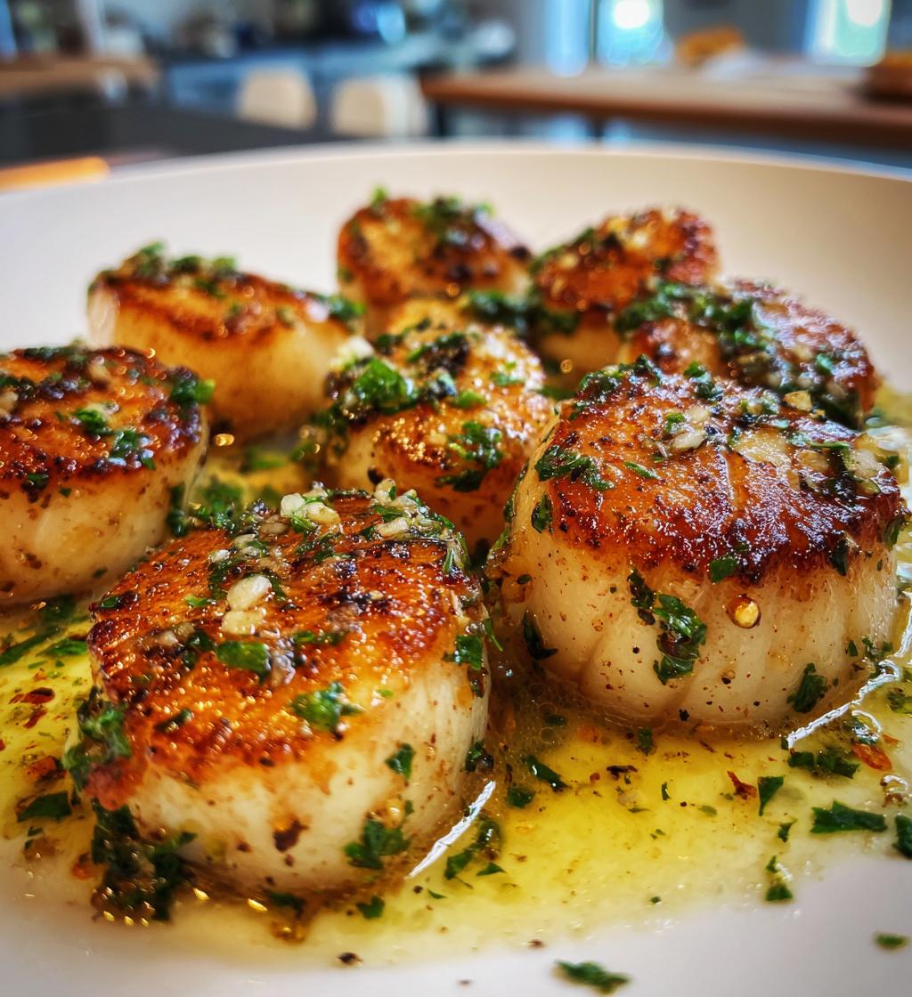 stekta pilgrimsmusslor med smor och vitlok - detail 1